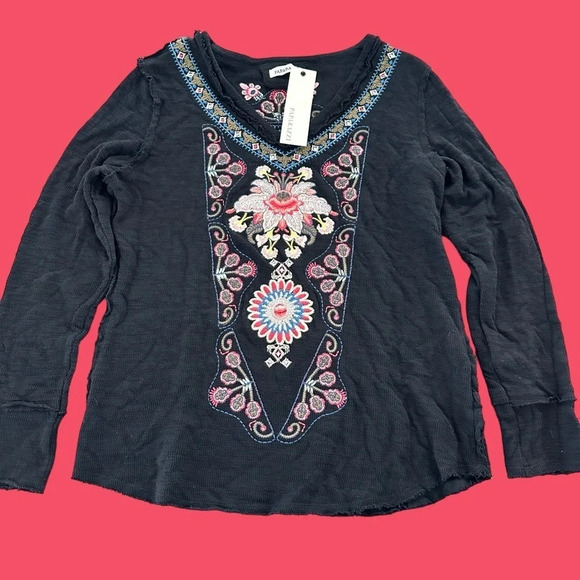 NWT Paparazzi Size XL V Neck Embroidered Long Sleeve Sweater Top Boho Western - Picture 1 of 9